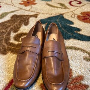 AQ BY AQUILA PENLEY MENS LOAFERS IN BROWN Elegant Tan Leather Slip-On Loafers